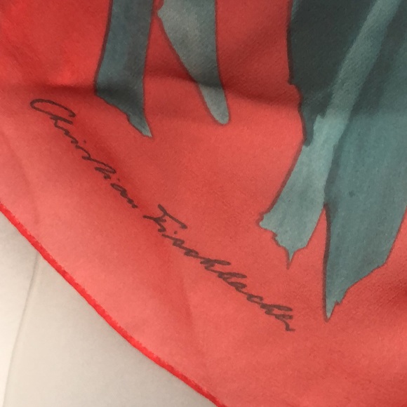 VTG Christian Fischbacher Signature Silk Scarf Stunning Iris Floral Pattern - Picture 2 of 15